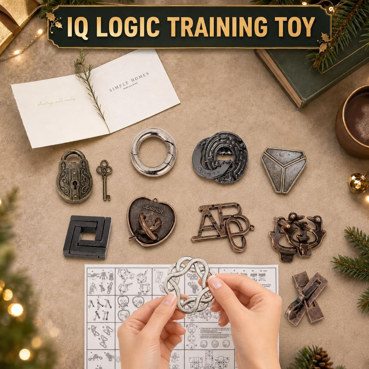 Advent Calendar 2026 Brain Teaser, Teens Adults 24 Days Christmas Countdown Metal 3D Unlock Interlocking Puzzle, IQ Logic & Mind Challenges, Xmas Countdown Calendar for Adults Teens