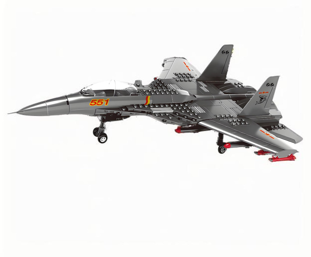 Christmas gift J-15 Carrier-Based Fighter Jet Building Blocks Set, 272 Pieces Military Aircraft Model Kit for Kids Aged 6+ & Enthusiasts（J15 carrier aircraft）