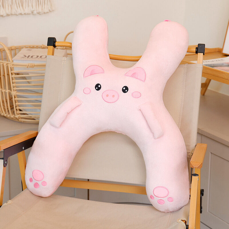 Christmas gift for kids-Kids Travel Pillow, Ergonomic Plush Support for Car Rides, Comfortable Sleep Companion for Children（pink pig）