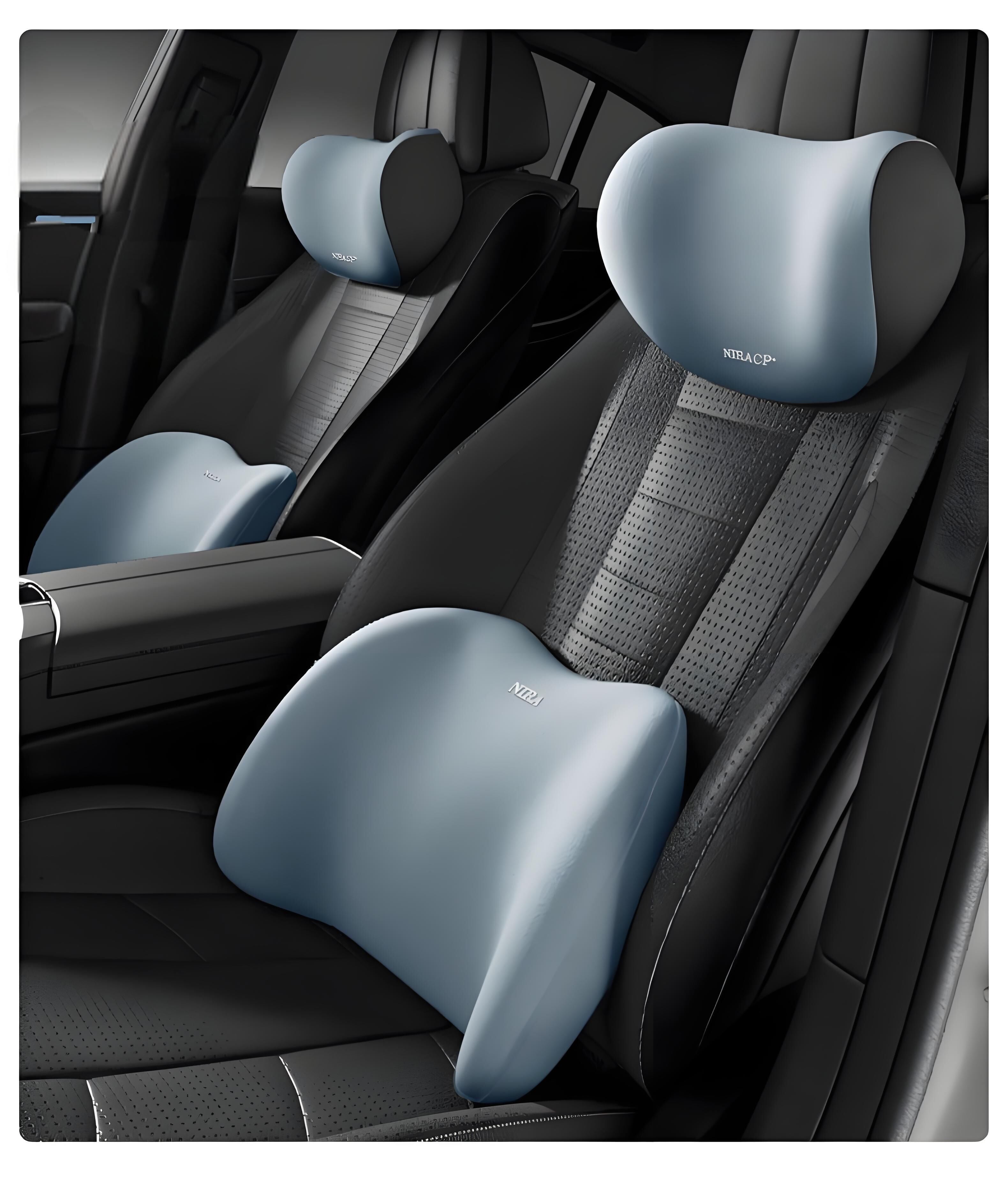 Christmas gift Car Headrest & Lumbar Support Set, Ergonomic Plush Cushion for Driver & Passenger, Comfort & Spine Protection for Long Drives（brown）