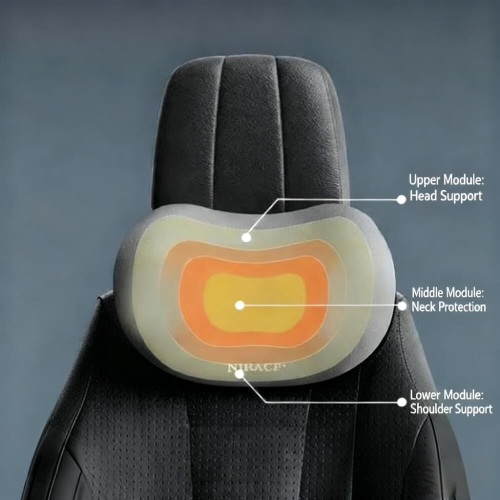 Christmas gift Car Headrest & Lumbar Support Set, Ergonomic Plush Cushion for Driver & Passenger, Comfort & Spine Protection for Long Drives（pink）