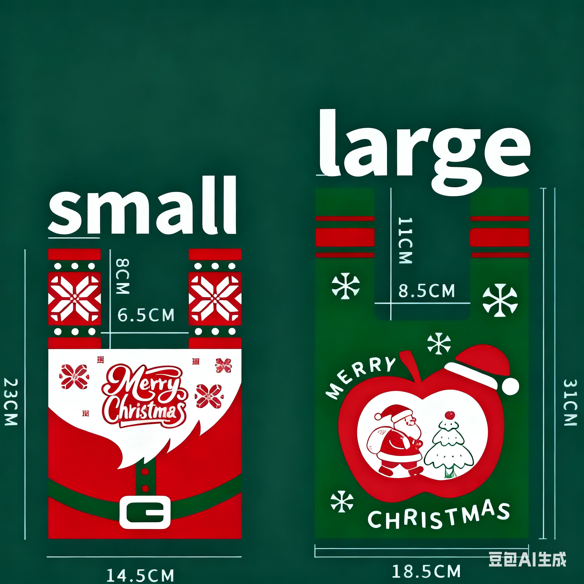 Christmas gift 4-Pack Christmas Knitted Gift Bags - Small & Big Festive Pouches for Apples, Candies, Christmas Eve Gifting & DecorationProduct（L） 