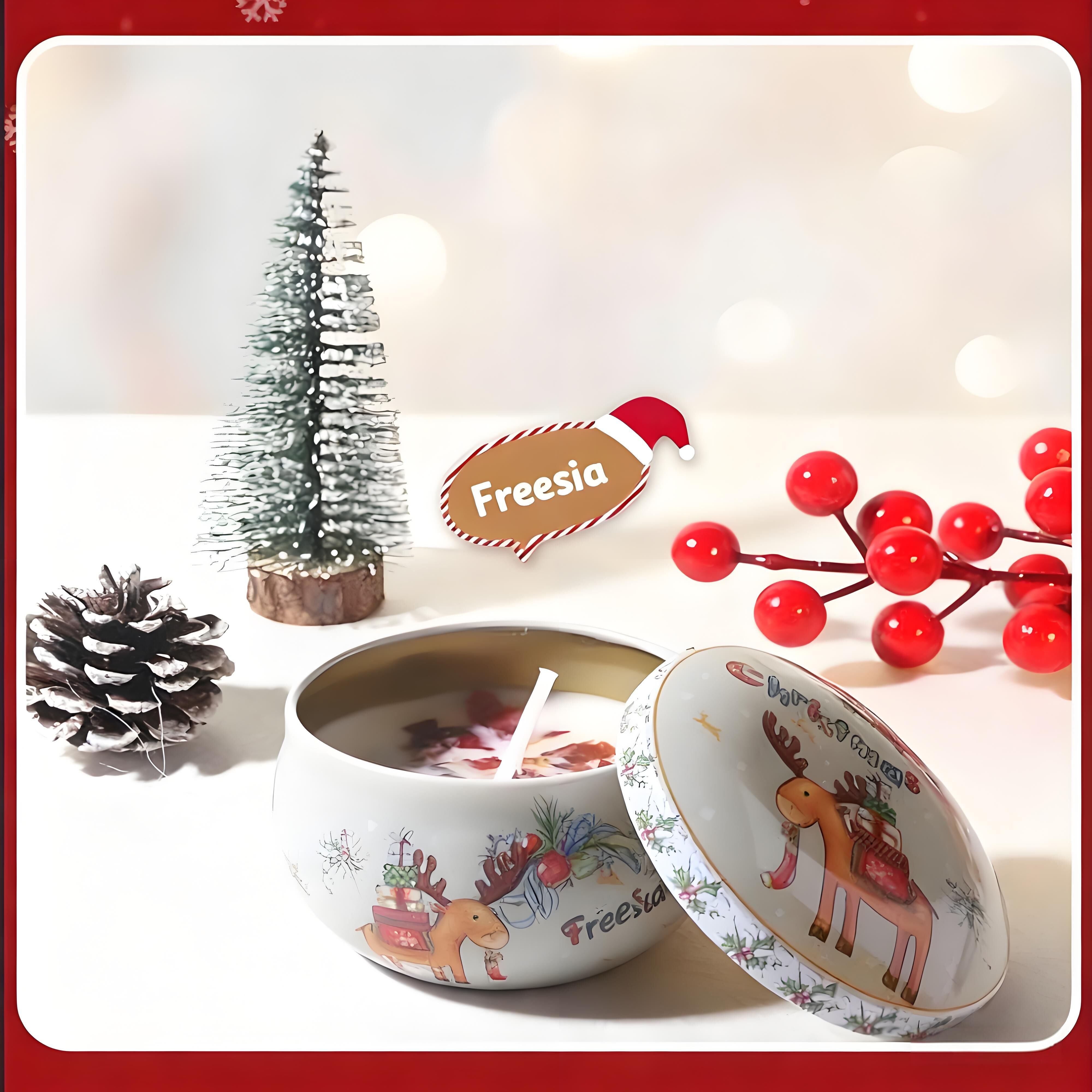 Christmas gift Aussie Christmas Scented Candle Set – 8 Festive Tin Candles with Unique Scents & Cute Designs for Holiday Gifting