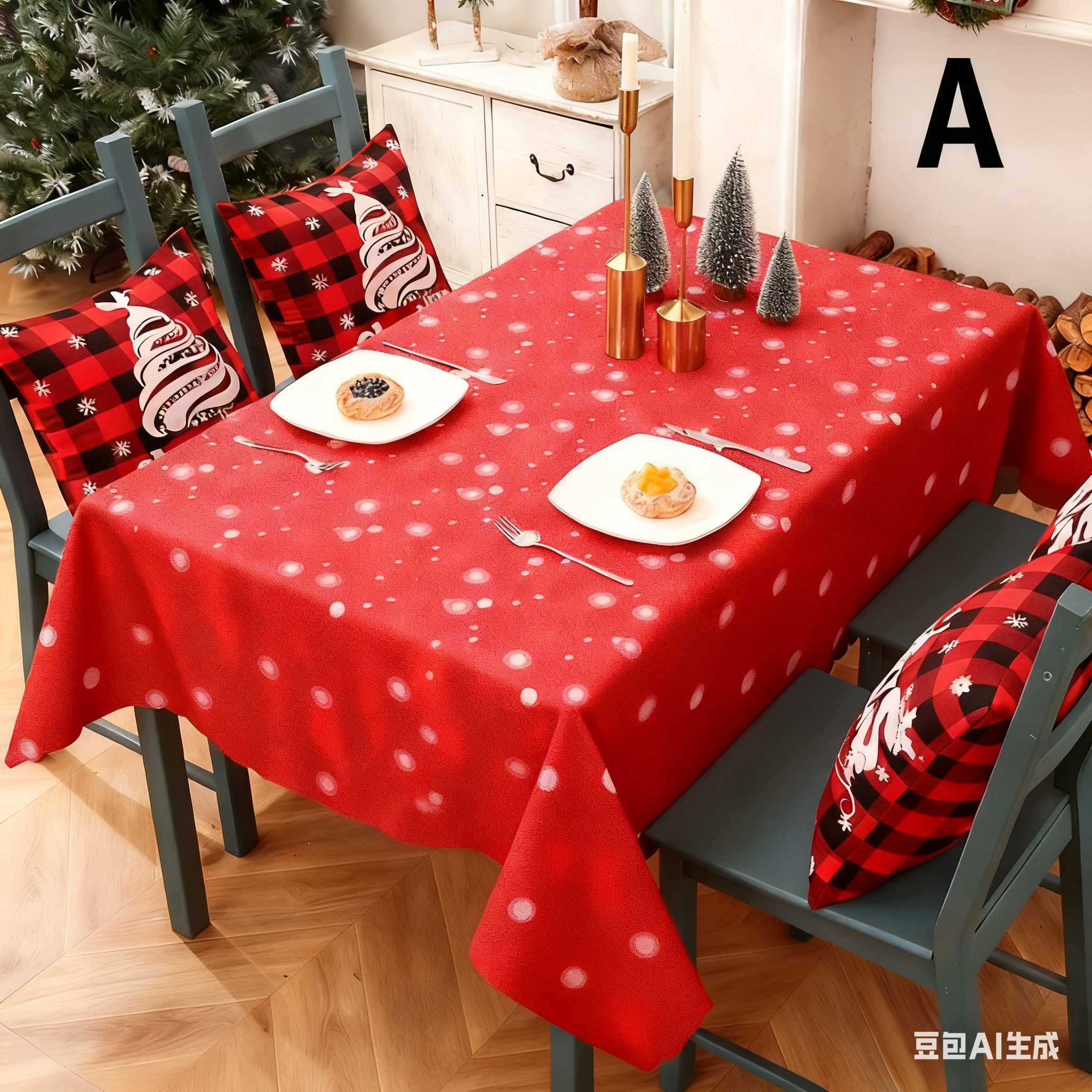Christmas gift Christmas Tablecloth - Festive 180x150cm Table Cover for Holiday Dining & Home Decor（B）