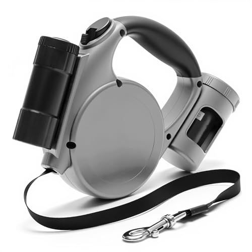 Versatile Retractable Dog Leash for Small & Medium Dogs, Ideal for Daily Walks & Outdoor Adventures, 16.4FT (gray)