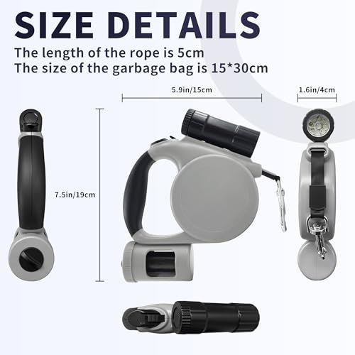 Versatile Retractable Dog Leash for Small & Medium Dogs, Ideal for Daily Walks & Outdoor Adventures, 16.4FT (Red)