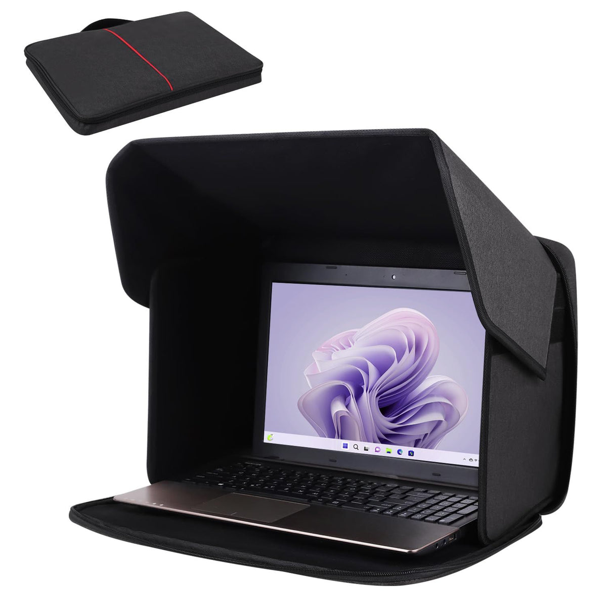 16in Laptop Sun Shade,Laptop Sun Glare Shield Privacy Cover for Working Outside
Lightweight Computer Privacy Hood Foldable and Portable Shield Cover Computer Hood Outside Glare(black)