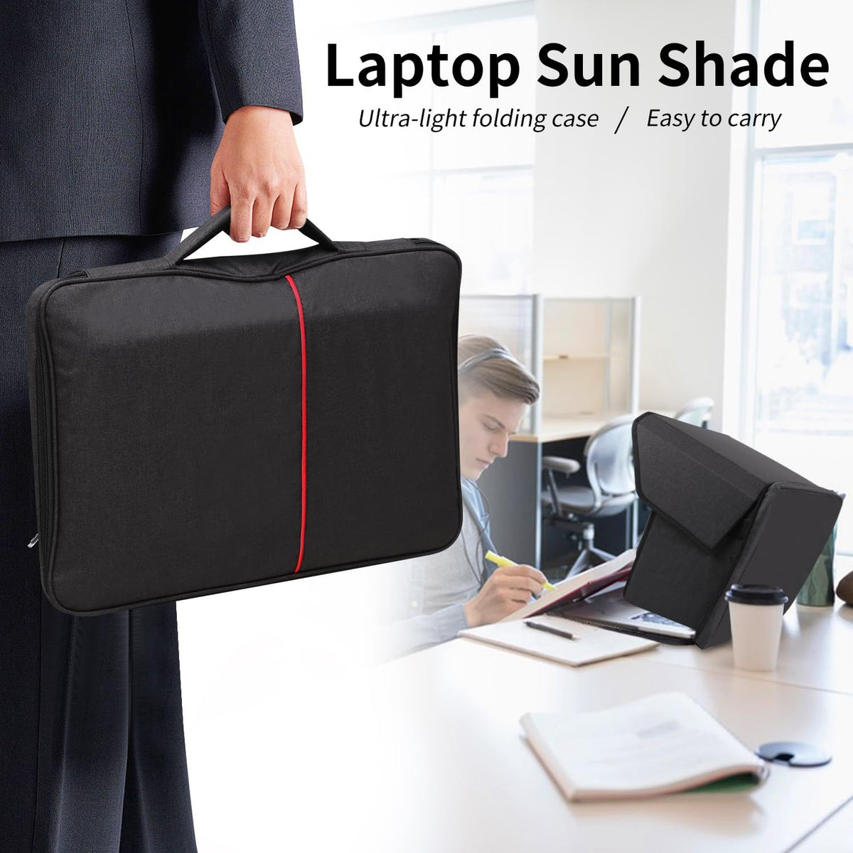 16in Laptop Sun Shade,Laptop Sun Glare Shield Privacy Cover for Working Outside
Lightweight Computer Privacy Hood Foldable and Portable Shield Cover Computer Hood Outside Glare(black)