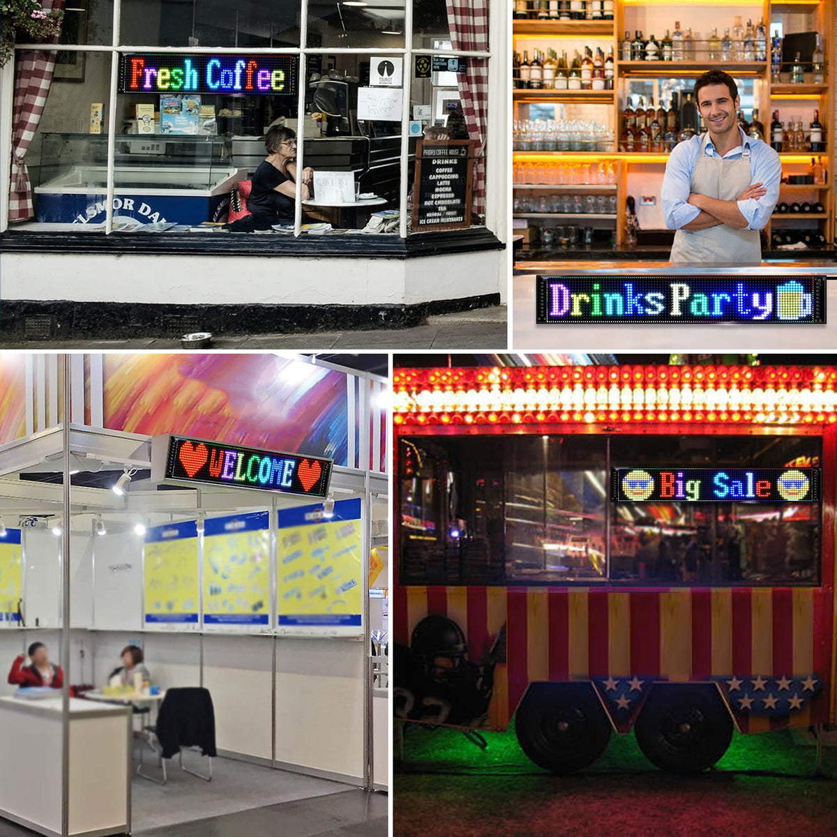 36"x 8" LED Sign,Programmable LED Sign,Flexible Scrolling LED Message Display,Bluetooth APP,DIY Design Colours,Text(Multicolor)