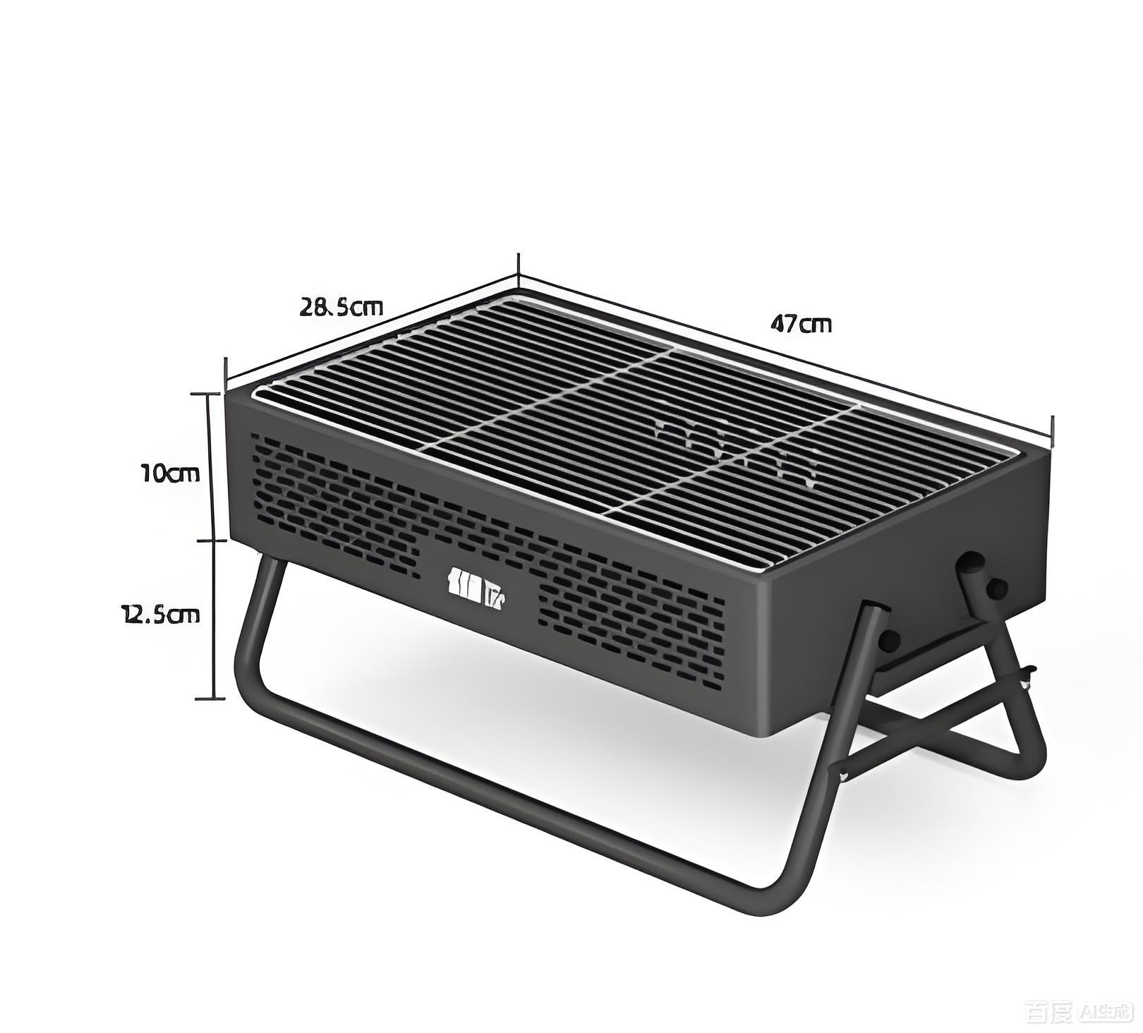 Portable Charcoal Grill with Foldable Legs & Stainless Steel Grate – Compact Outdoor BBQ for Camping, Picnics & Backyard Gatherings (Gray)