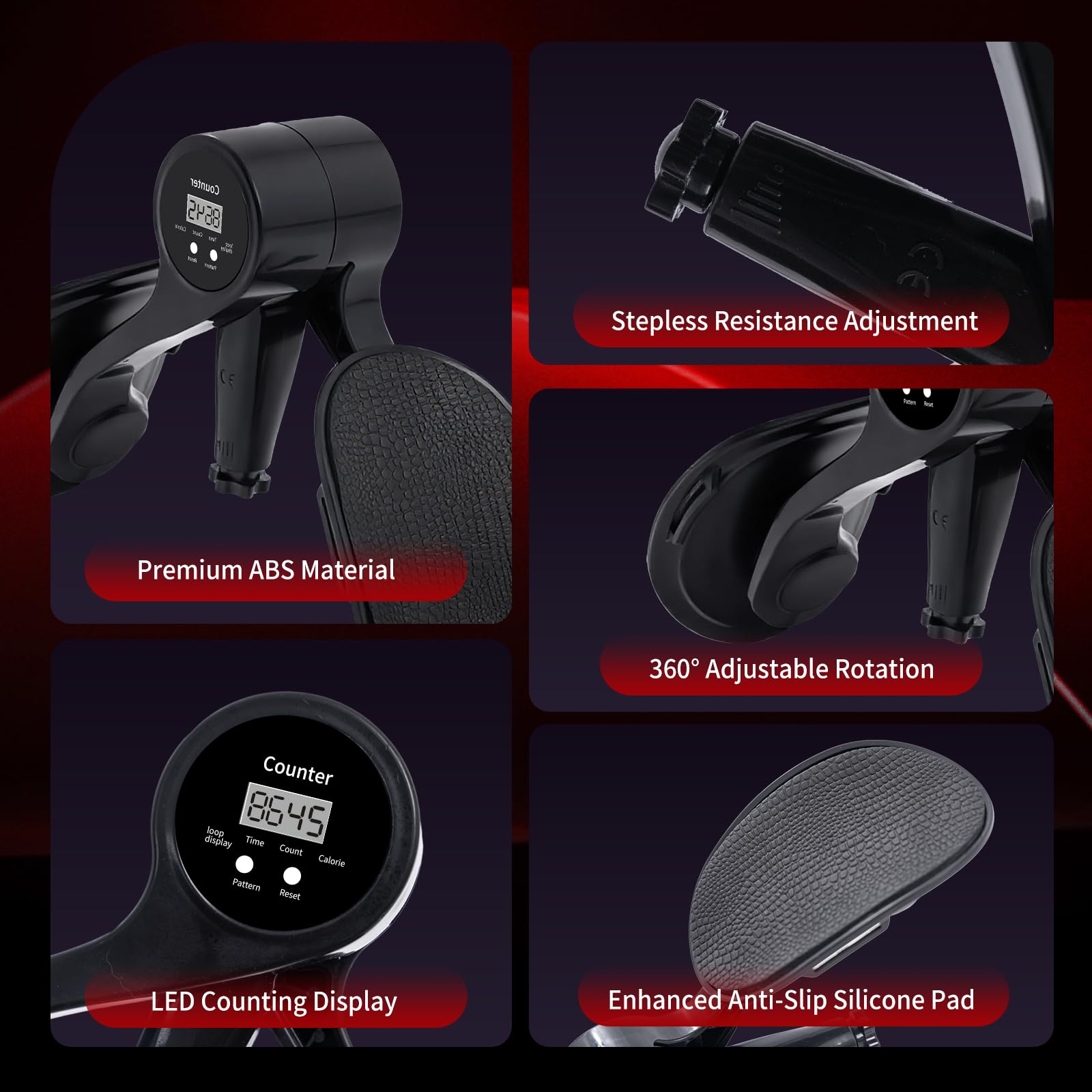 Smart Thigh Trainer with LED Display – 12-80lb Adjustable Resistance, 360° Rotation Kegel Exercise Equipment for Men & Women (Black) | Other Colors Available in Store