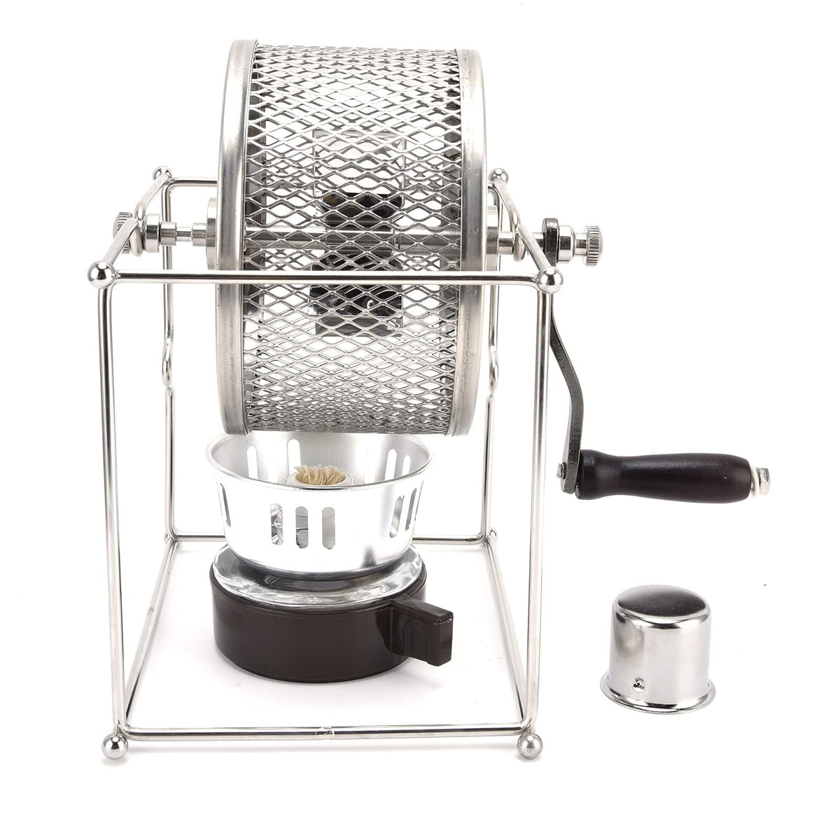 Stainless Steel Coffee Bean Roaster for Coffee Lovers
Hand Crank Manual Roasting Machine with Temperature Control, DIY Enthusiasts, Home Use Peanut(silver)