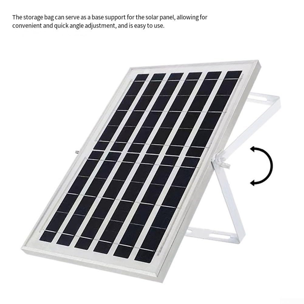 6W 5V Solar Panel USB Charger – 4 USB Ports for Fans & Electronic Devices, Solar Battery Charger with Aluminum Frame, Portable Outdoor Power Solution(silver)