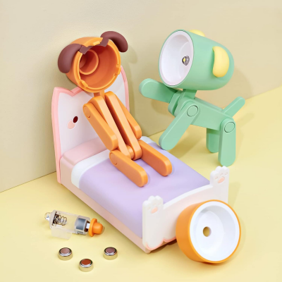 Bendable Animal Night Light 3-Pack – Mini LED Desk Lamp with Warm White Glow | Choose Your Color | Posable Joints for Kids, Students, Bedside & Gifts（yellow）| Please choose 3 items to complete your purchase