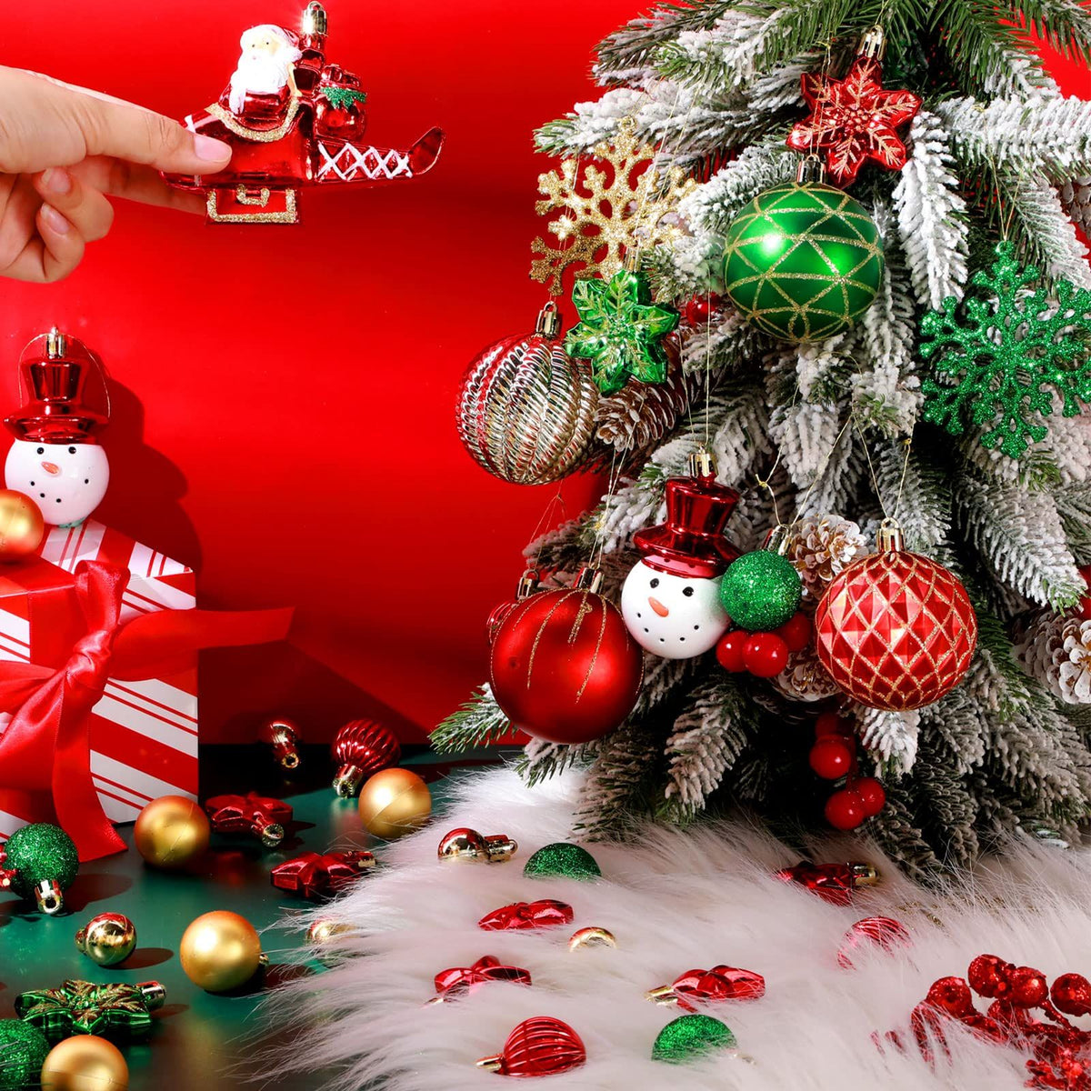 70-Pack Shatterproof Christmas Ornament Set for Tree, Holiday Party Decor, 70Pcs (Beige)