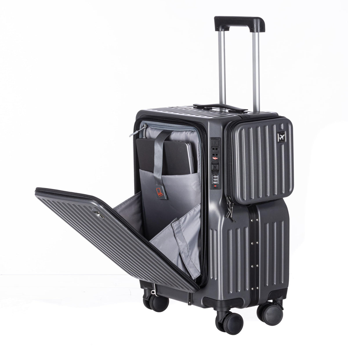 20-Inch Hardshell Luggage with Wheels – Scratch-Resistant Suitcase with Four Multi-Directional Wheels for Easy Travel(Gray)