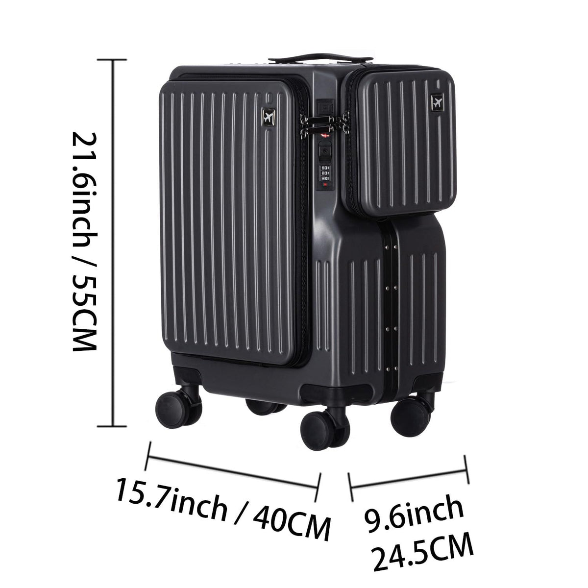 20-Inch Hardshell Luggage with Wheels – Scratch-Resistant Suitcase with Four Multi-Directional Wheels for Easy Travel(Black)