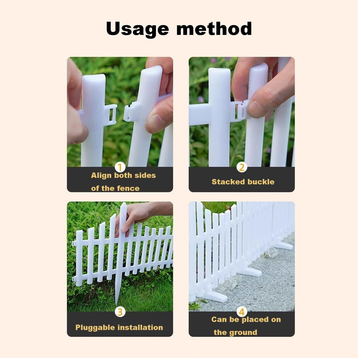 Solar LED White Picket Fence Lights 13.7" H x 11.2'L
Solar Powered Garden Border Decor Fence with Remote Control for Outdoor Yard Landscape(Warm light,110in(Warm)