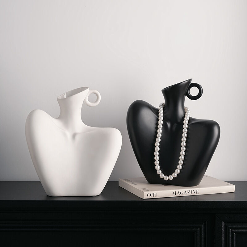 Wabi-Sabi Human Form Vase Set (Black & White) – Artistic Home Decor for Flowers | Other Luxury Styles in Store