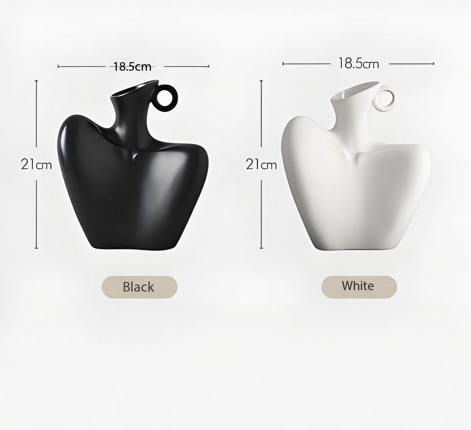 Wabi-Sabi Human Form Vase Set (Black & White) – Artistic Home Decor for Flowers | Other Luxury Styles in Store