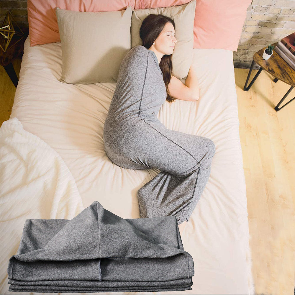Hooded Sleep Pod: Adults Large Wearable Blanket – Comfy Hooded Cocoon, Cooling, Machine Washable (Grey, 185×50cm)