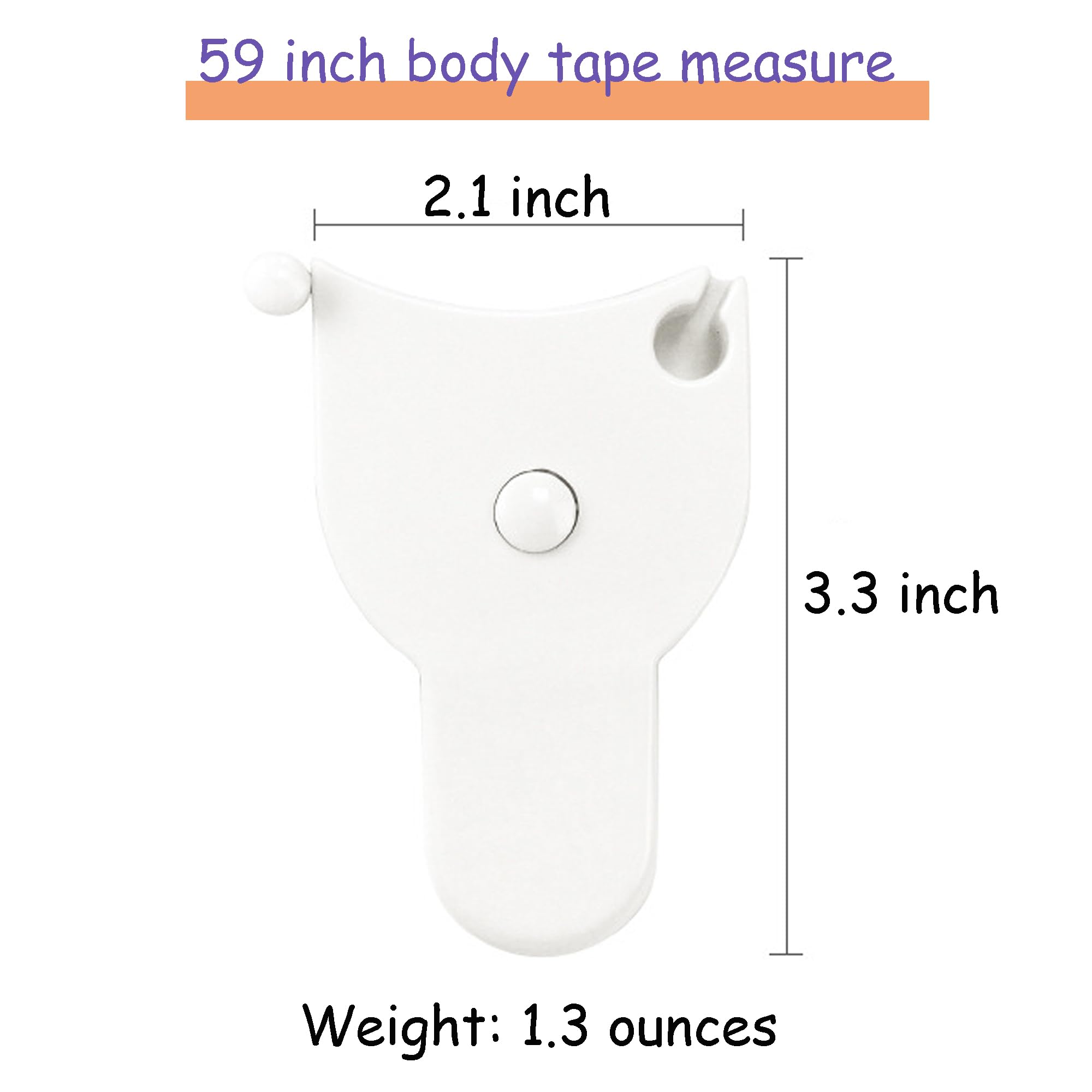 Soft Retractable Body Tape Measure for Fitness, Tailoring & Home Use – 60-Inch Dual-Scale Measuring Tape with Lock, 3-Pack of Identical Units (White)