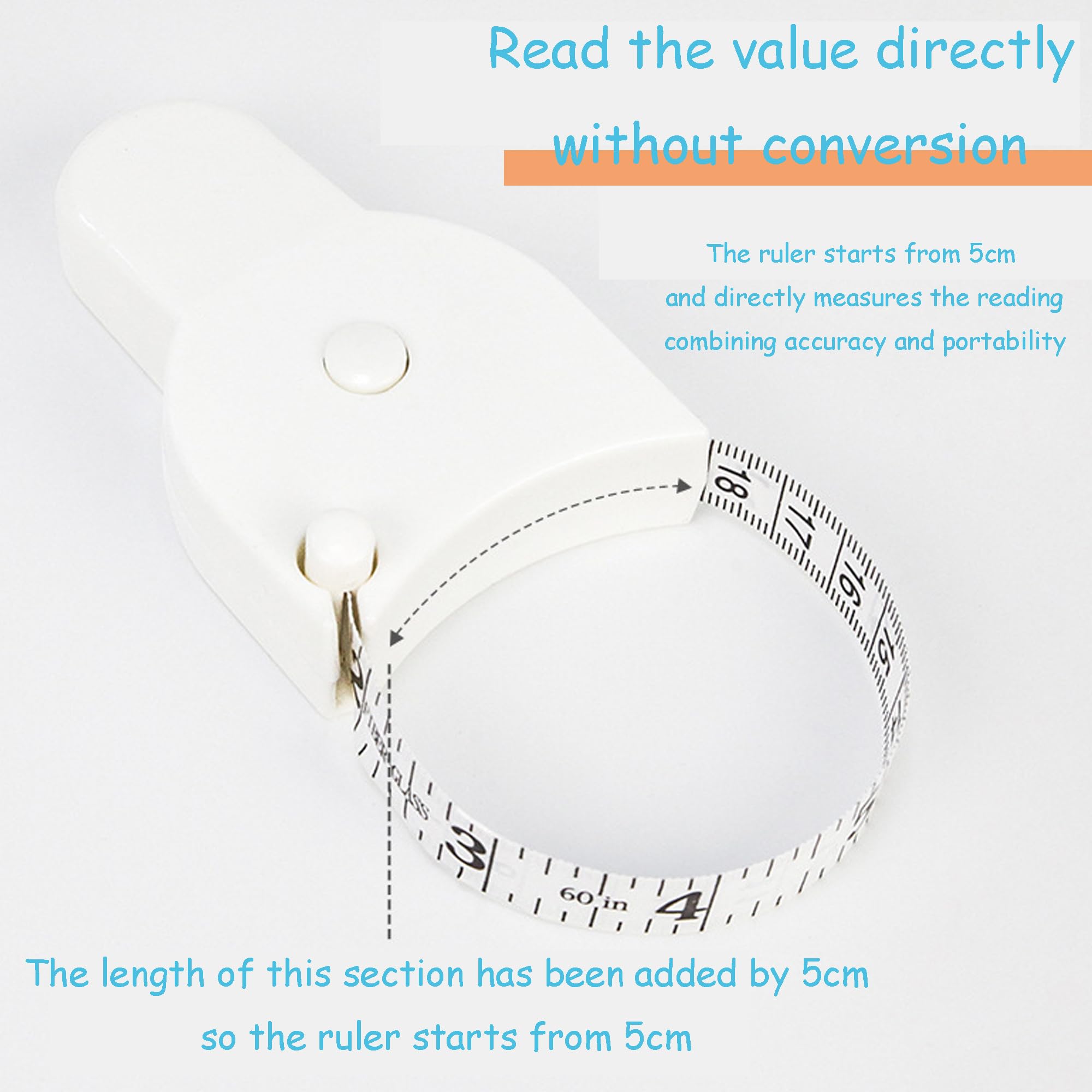 Soft Retractable Body Tape Measure for Fitness, Tailoring & Home Use – 60-Inch Dual-Scale Measuring Tape with Lock, 3-Pack of Identical Units (White)