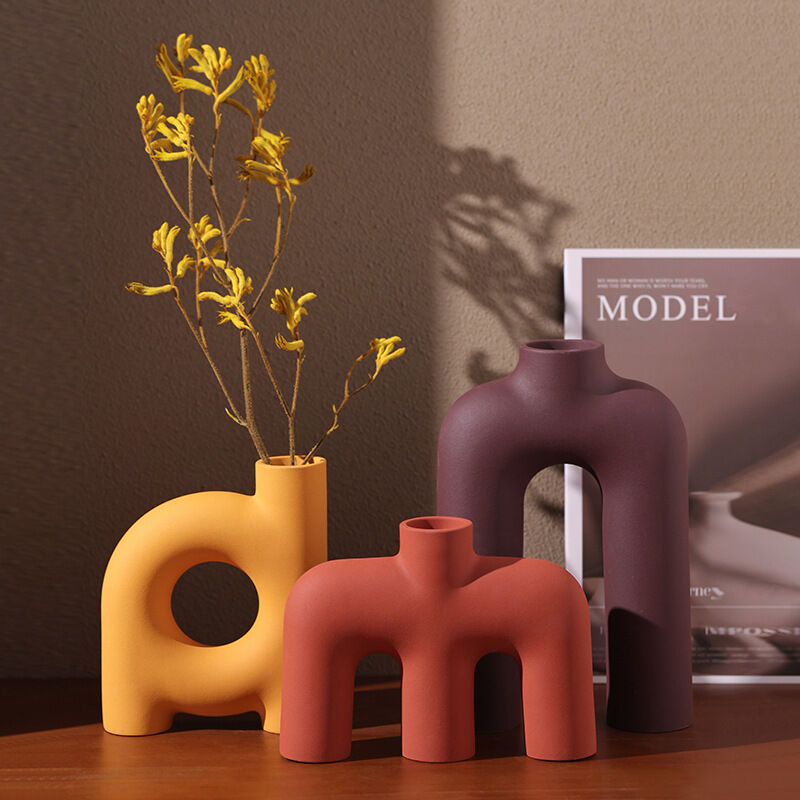 Tubular Letter Vase Set（3-Piece ） – Modern Ceramic Decor for Living Room, Dining Table & TV Stand | Other Luxury Styles in Store