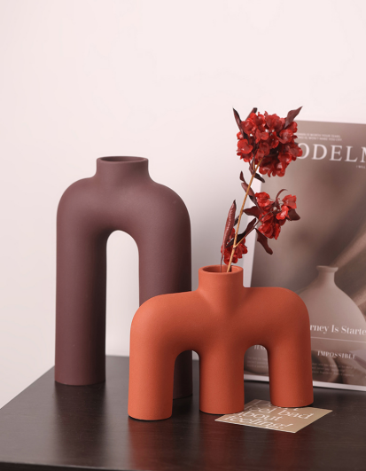 Tubular Letter Vase Set（3-Piece ） – Modern Ceramic Decor for Living Room, Dining Table & TV Stand | Other Luxury Styles in Store