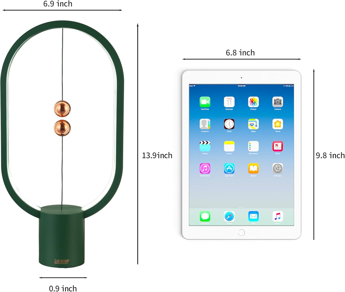 Green Magnetic Balance LED Table Lamp: USB-Powered, Dimmable Eye-Care Light with Award-Winning Design for Australian Homes & Offices