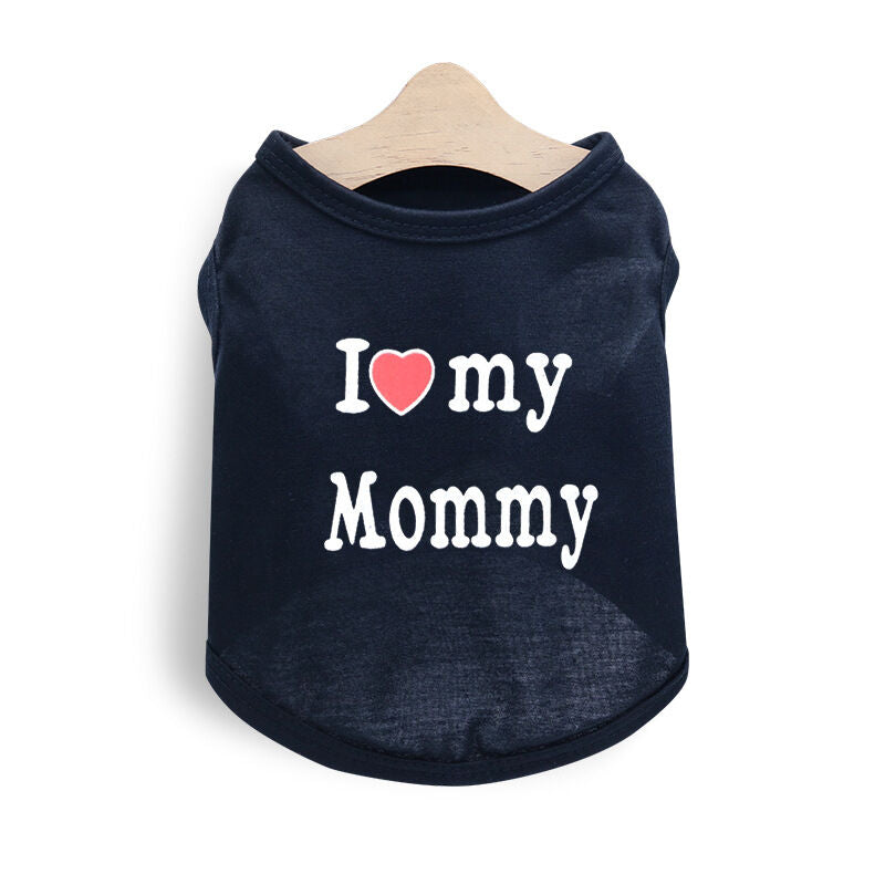 Pet products 4-Piece Pet Vest Set for Summer - Includes 4 Versatile Vests with I ❤️ my Mommy Message, Lightweight Breathable Fabric Perfect for Dogs and Cats in Warm Weather（M）