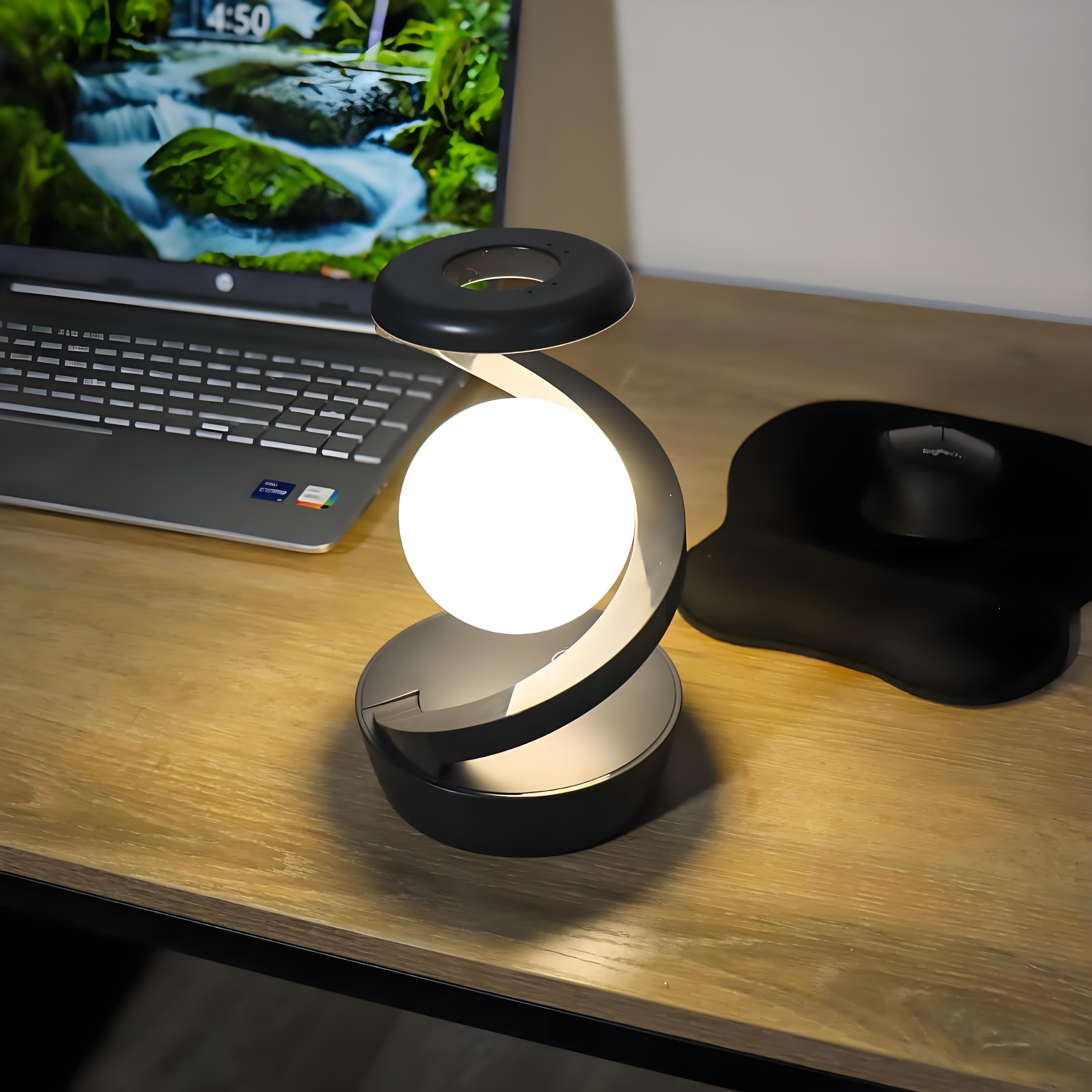 Rotating Levitating Night Light with RGB Colors & Wireless Charging: 1-Second Palm-Activated Spin, Motion-Sensing – Futuristic Lighting for Australian Bedrooms & Offices