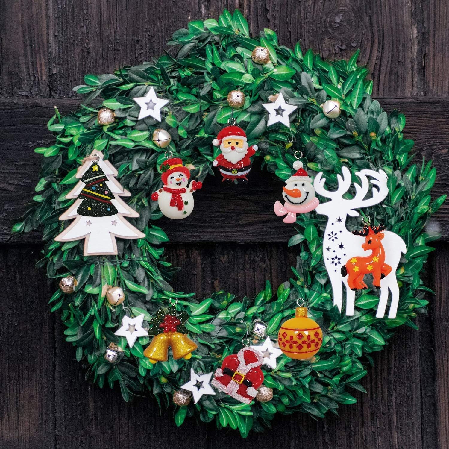 60pcs Mini Christmas Ornaments for Mini Tree Decorations Small Christmas Ornaments Resin Miniatures for Craft Christmas Decor