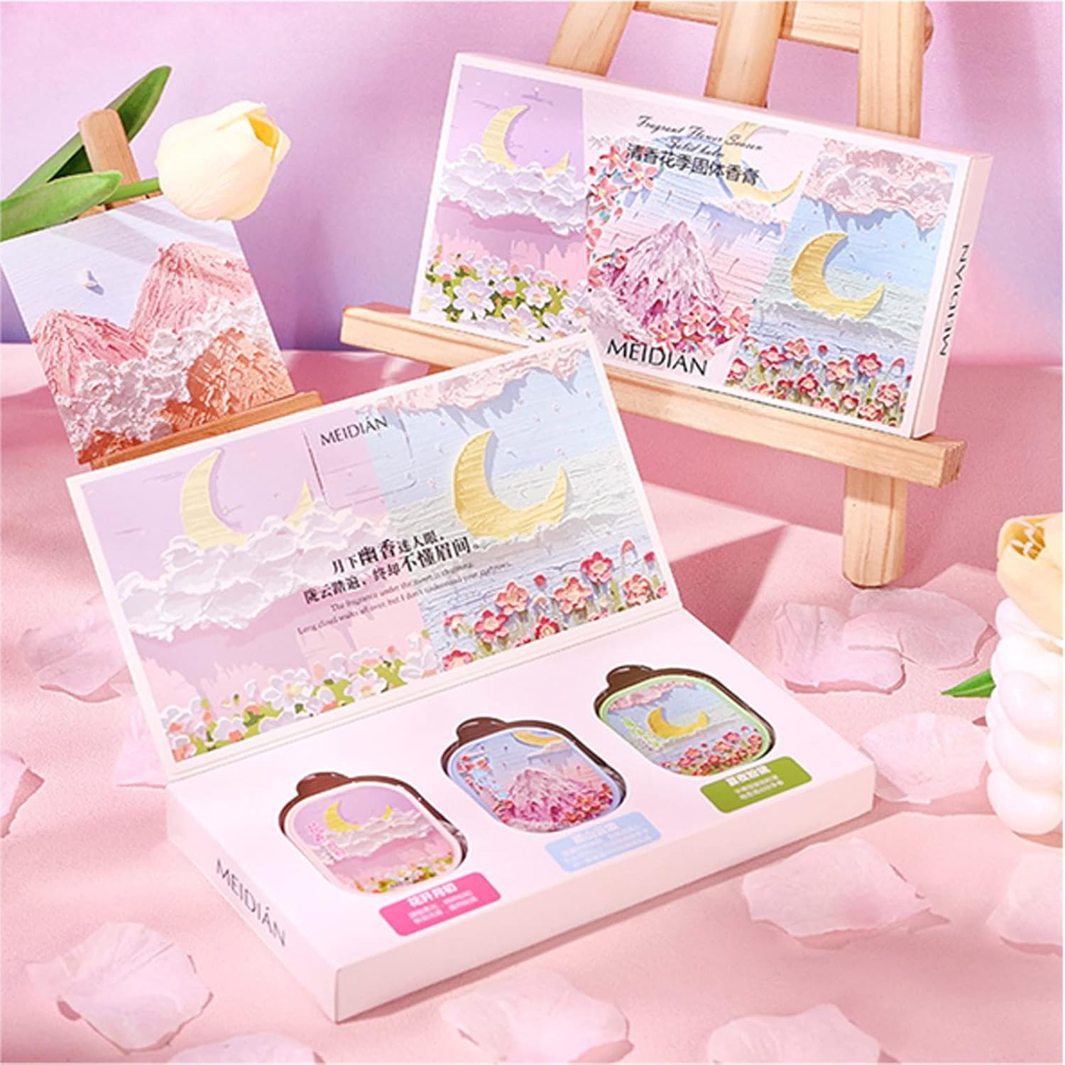 Pink Solid Perfume Set for Women: 3-Pack 4g Portable Pocket Balm with Natural Fragrance, Perfect for Travel