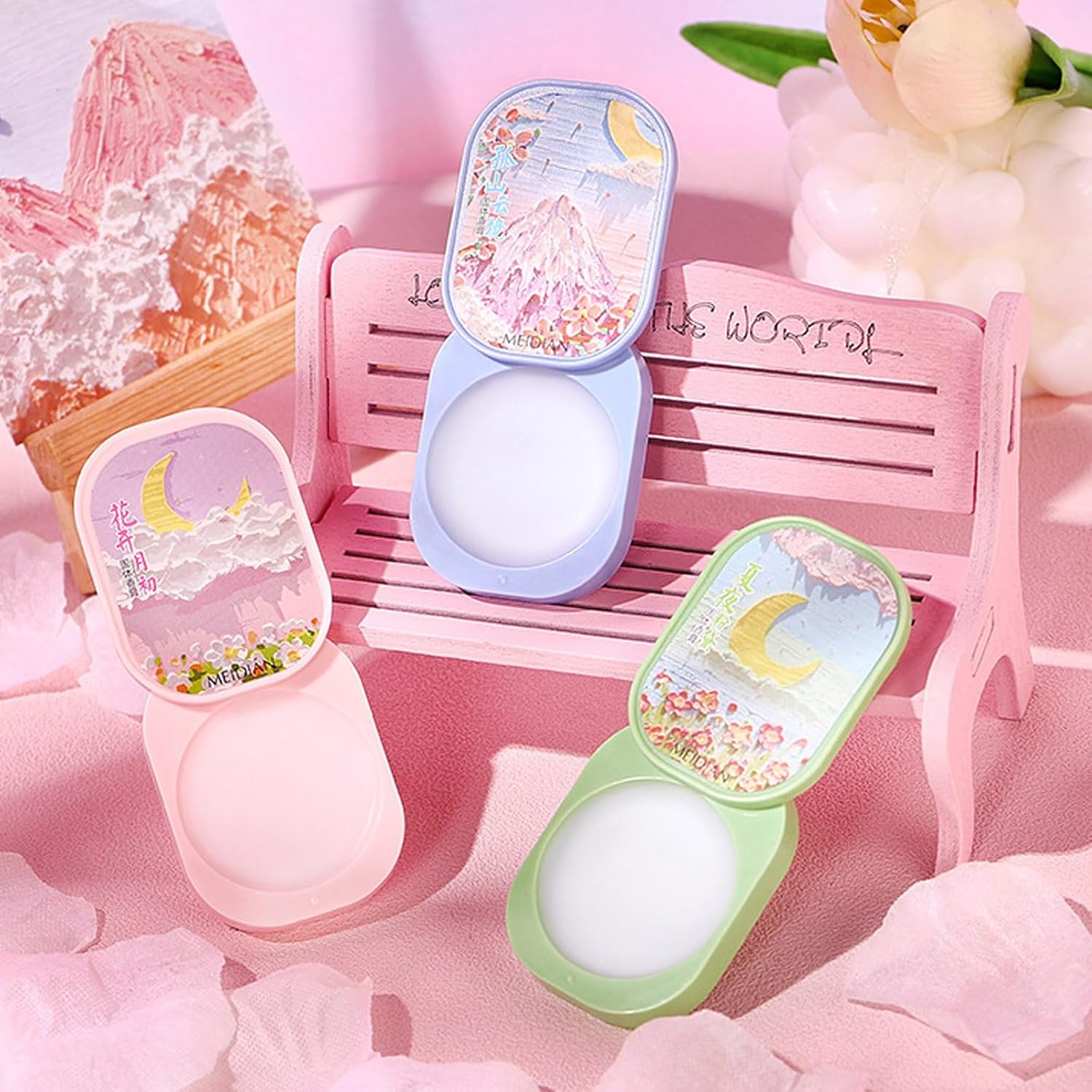 Pink Solid Perfume Set for Women: 3-Pack 4g Portable Pocket Balm with Natural Fragrance, Perfect for Travel