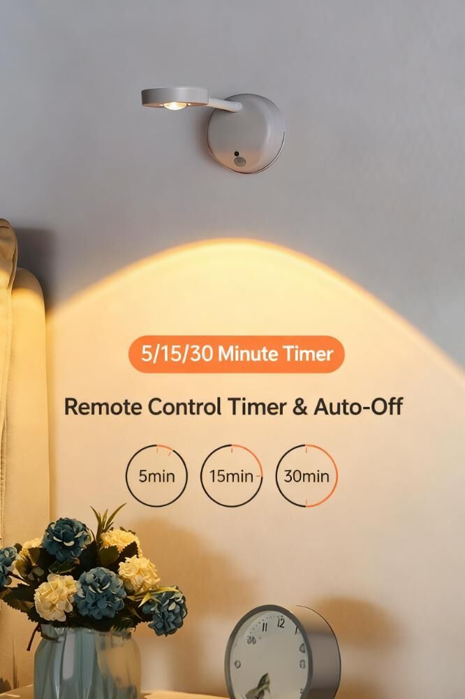 Wireless Smart LED Wall Light: Rechargeable, Motion-Sensor & Remote-Controlled, No-Drill Mount for Home Decor & Task Lighting