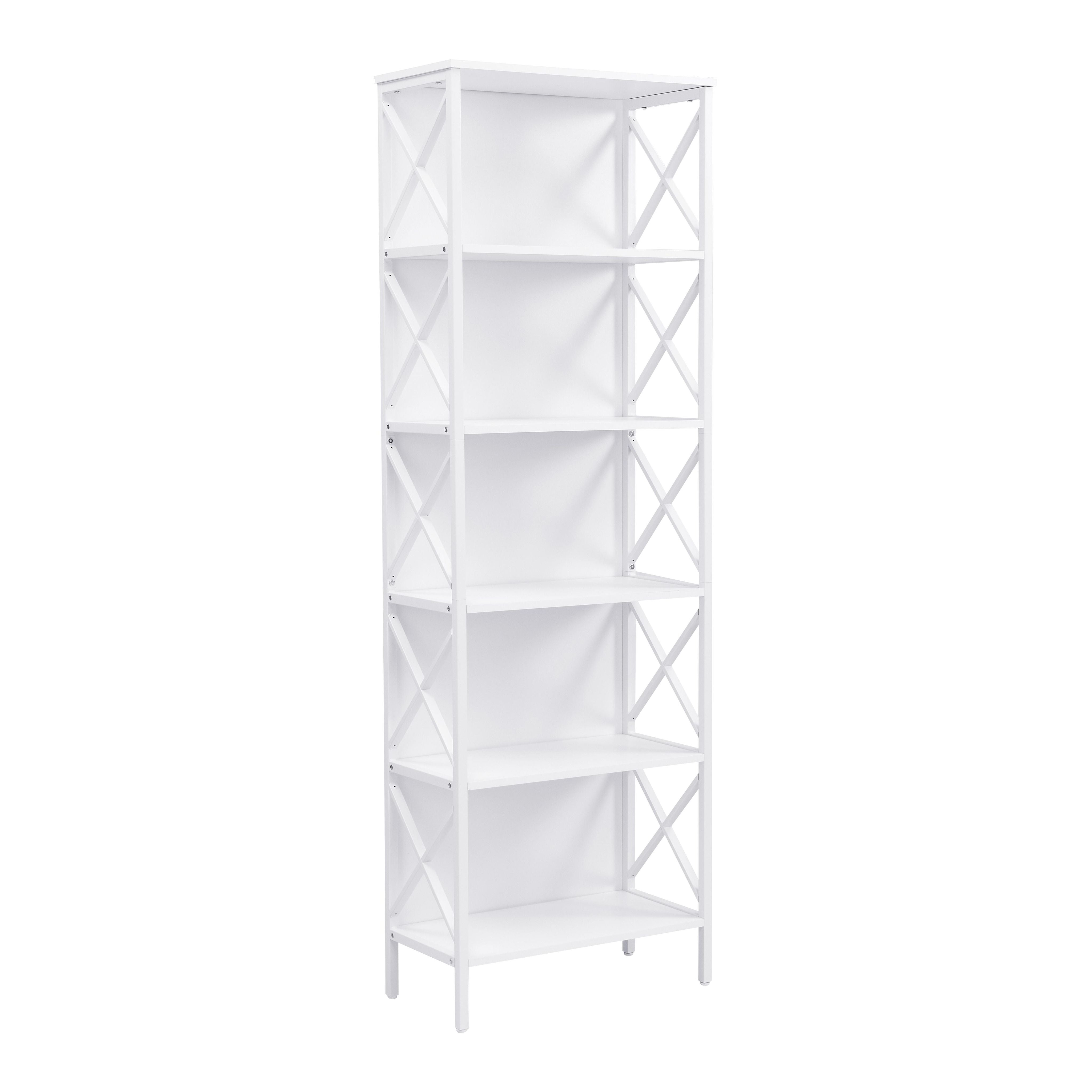 6 Tier Tall Bookshelf, White