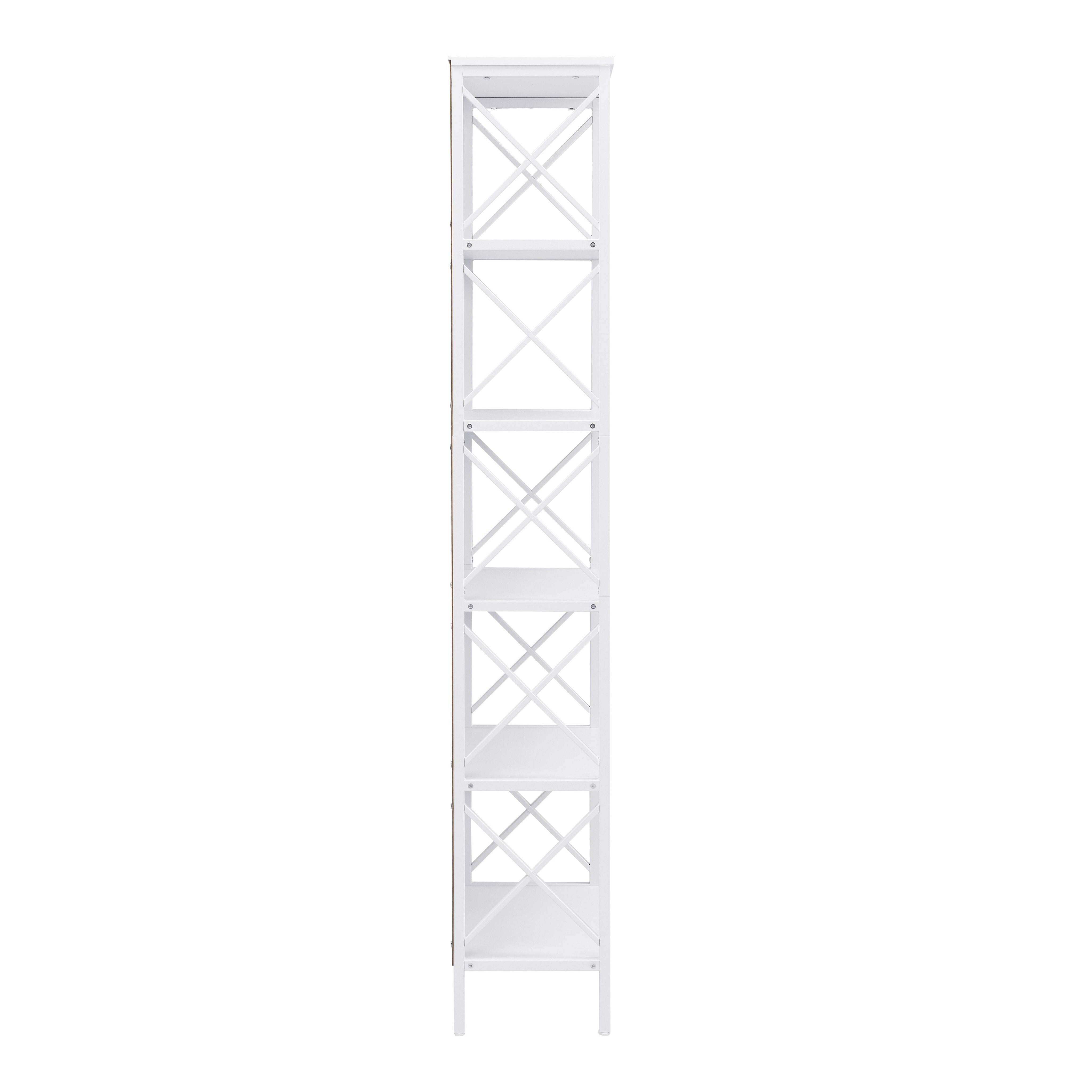 6 Tier Tall Bookshelf, White