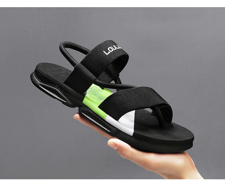 Men's 3-Color Convertible Sandals & Slippers, Outdoor Non-Slip EVA Thick-Sole Beach Shoes for Dual Wear(black-38)