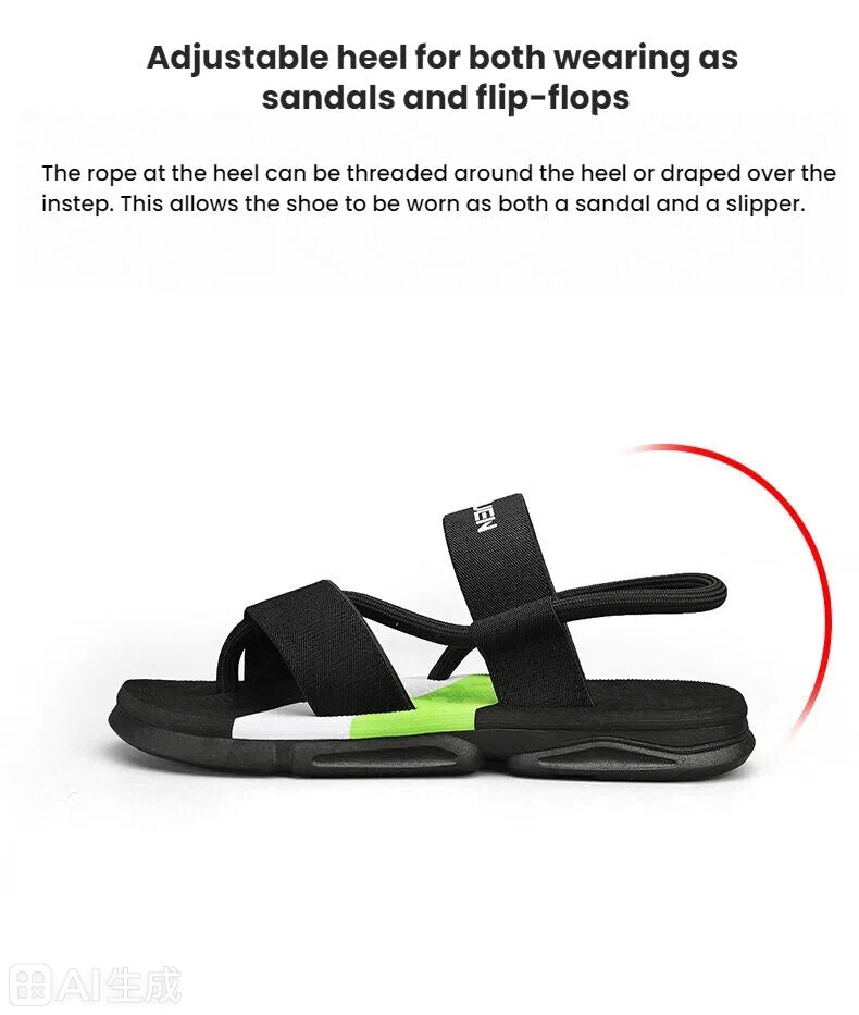 Men's 3-Color Convertible Sandals & Slippers, Outdoor Non-Slip EVA Thick-Sole Beach Shoes for Dual Wear(green-39)