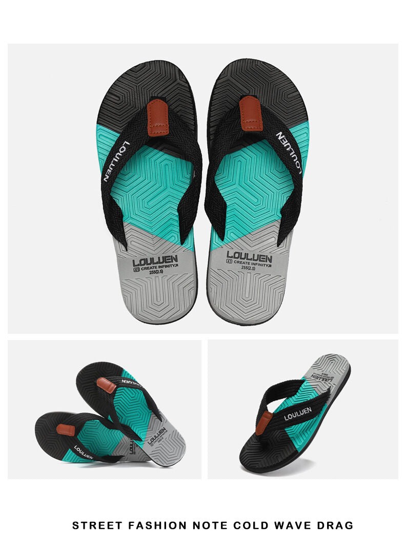 Men's Flip Flops with EVA-PVC Dual Sole, Black for Comfort & Style for Summer Beach & Daily Wear(39)