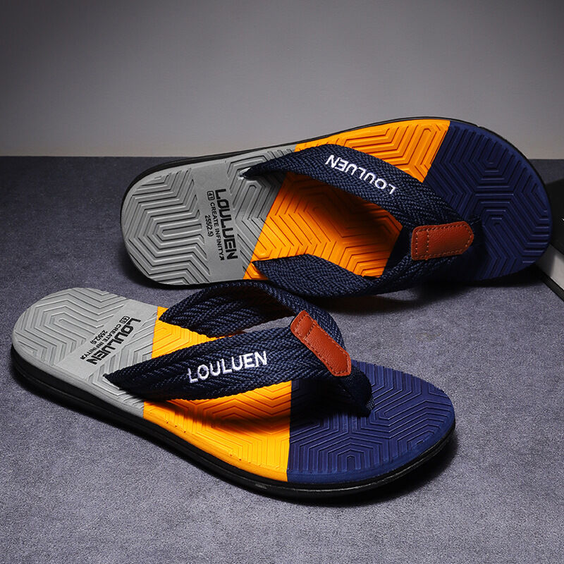 Men's Flip Flops with EVA-PVC Dual Sole, Blue for Comfort & Style for Summer Beach & Daily Wear(40)