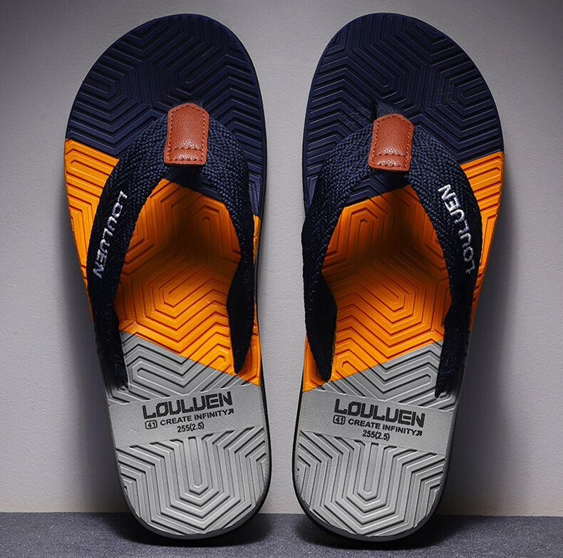 Men's Flip Flops with EVA-PVC Dual Sole, Blue for Comfort & Style for Summer Beach & Daily Wear(45)