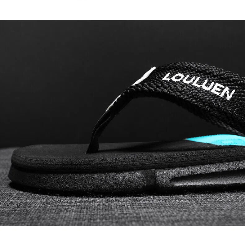 Men's Flip Flops: 4 Colors, EVA-PVC Blend, Comfort & Style for Summer Beach & Daily Wear(Black-green-40)