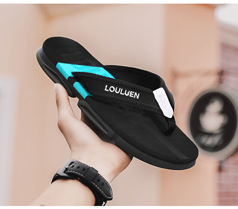 Men's Flip Flops: 4 Colors, EVA-PVC Blend, Comfort & Style for Summer Beach & Daily Wear(Black-green-42)