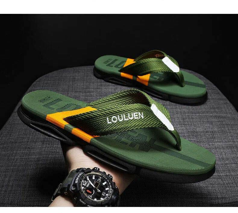 Men's Flip Flops: 4 Colors, EVA-PVC Blend, Comfort & Style for Summer Beach & Daily Wear(Green-42)
