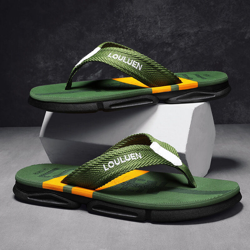 Men's Flip Flops: 4 Colors, EVA-PVC Blend, Comfort & Style for Summer Beach & Daily Wear(Green-43)