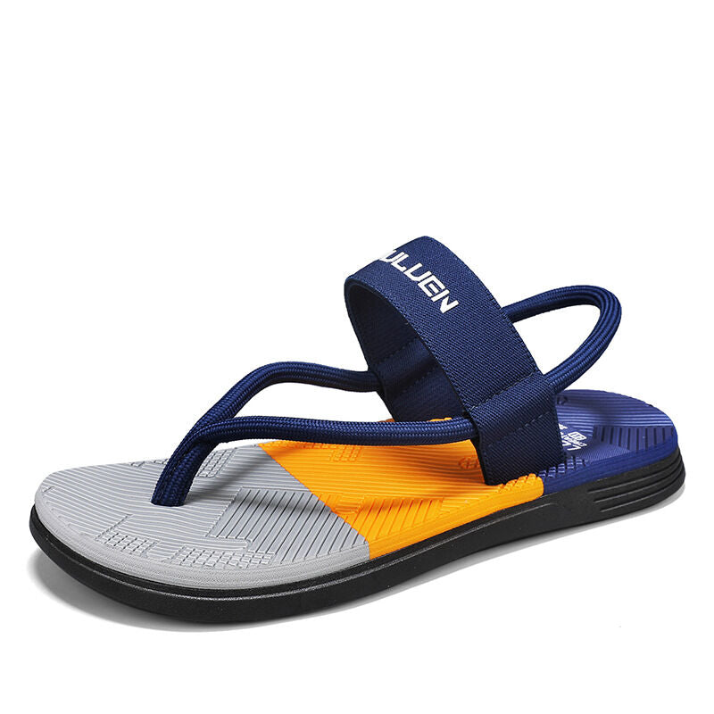 Men's Outdoor Non-Slip Sandals, EVA Lightweight Thick-Sole Beach Slippers for Casual & Sports(dark blue-42)