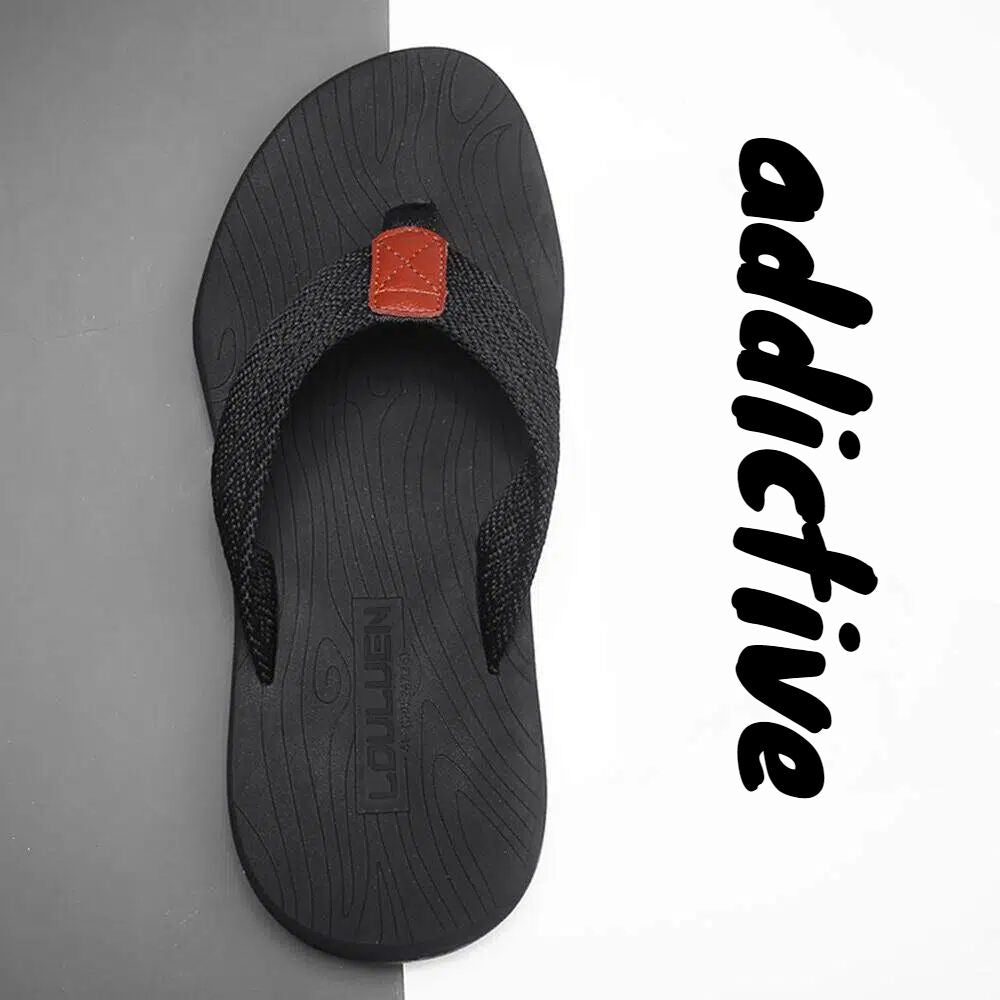 Men's Outdoor Non-Slip Flip Flops, 6 Colors EVA Lightweight Thick-Sole Beach Sandals for Casual & Sports(black-45)