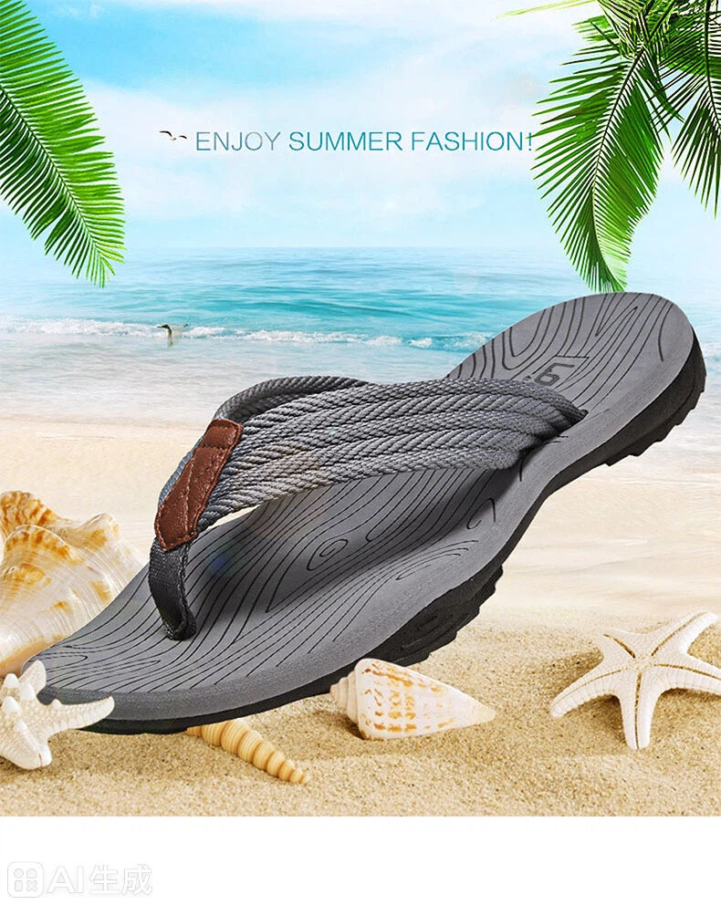 Men's Outdoor Non-Slip Flip Flops, 6 Colors EVA Lightweight Thick-Sole Beach Sandals for Casual & Sports(black and green-43)